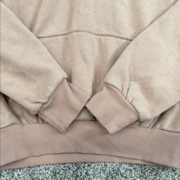 Women’s Tan Cropped Hoodie - Picture 3 of 5
